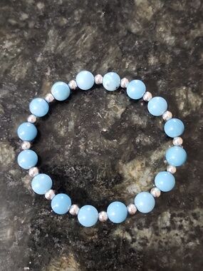 Handmade Larimar Beaded Bracelet